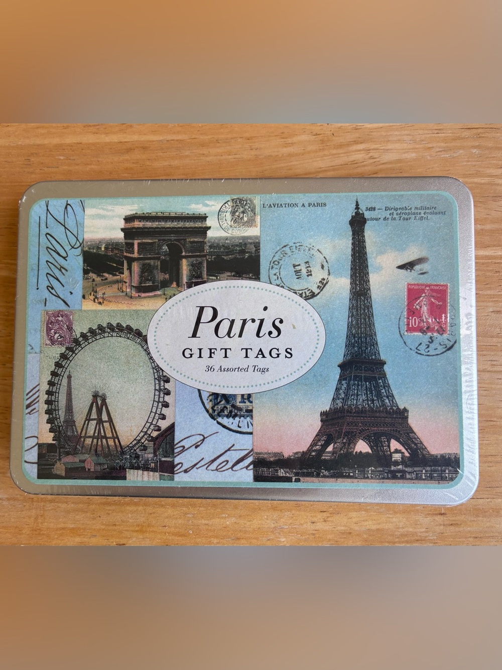 Paris Gift Tags in Cavellini Decorative Tin